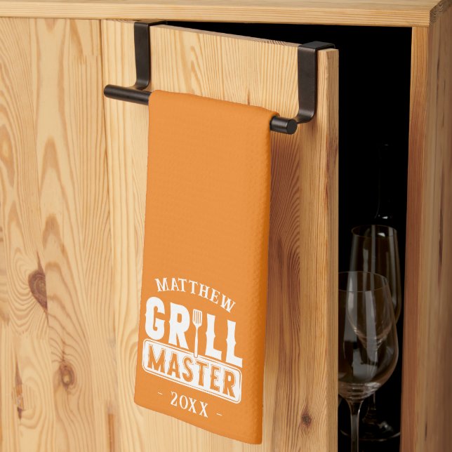 Paño De Cocina El maestro de parrilladas de barbacoa personalizad (Pliegue de tercios)