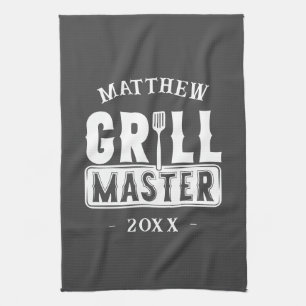 Paño De Cocina El maestro de parrilladas de barbacoa personalizad