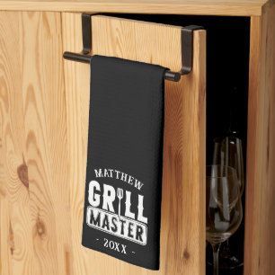 Paño De Cocina El maestro de parrilladas de barbacoa personalizad