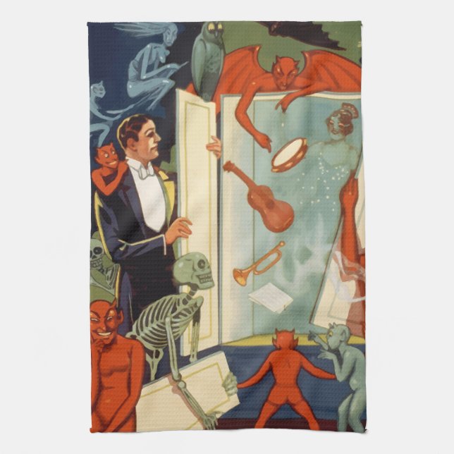 Paño De Cocina El Magicián Viejo Carter el Gran Acto Mágico (Vertical)