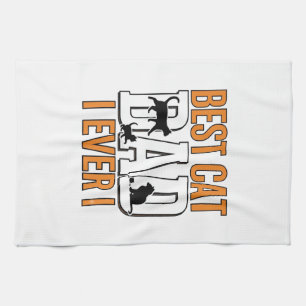 Paño De Cocina El Mejor Papá de Gatos Vintage Diseño de Camiseta 