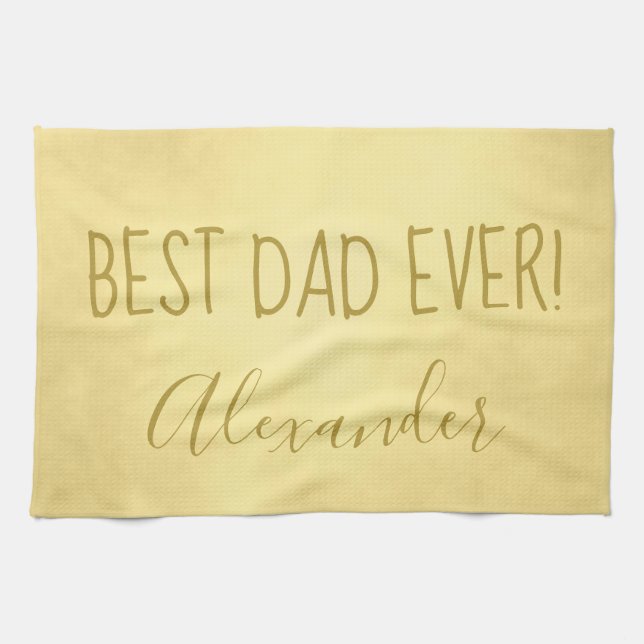 Paño De Cocina El mejor papa del pergamino de oro (Horizontal)
