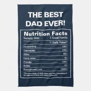 Paño De Cocina El mejor papá es cómico, los hechos de nutrición e