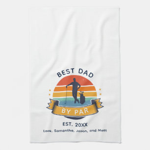 Paño De Cocina El mejor papá retro de Par Golfing Lover Personali