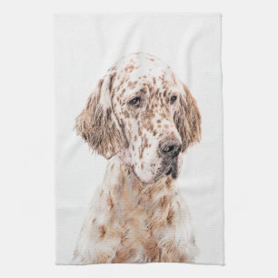 Paño De Cocina El Naranja inglés Belton pintando arte de perro