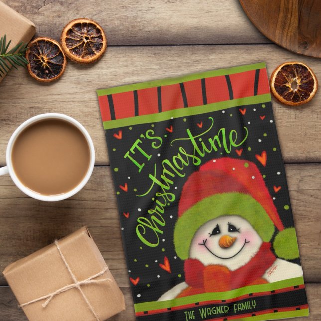 Paño De Cocina El negro rojo verde de la Navidad (Subido por el creador)