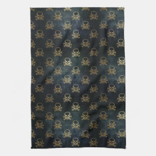 Paño De Cocina El Oro Vintado Y Los Huesos Piratas Negros