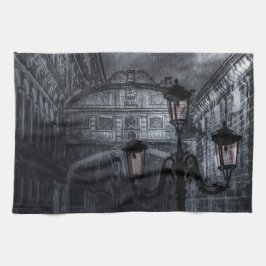 Paño De Cocina El oscuro puente de lluvias de Venecia de suspiros