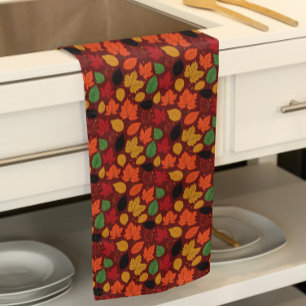 Paño De Cocina El otoño vibrante deja un patrón multicolor
