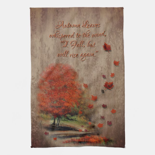 Paño De Cocina El paisaje de las hojas de descenso (Vertical)