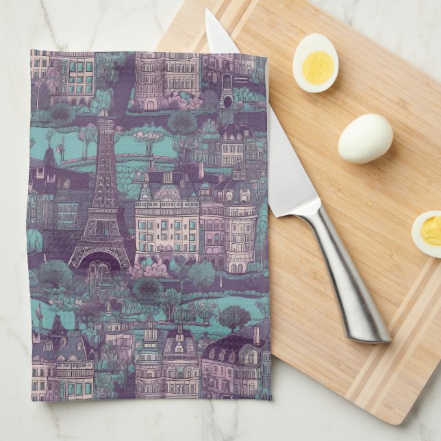 Paño De Cocina El paisaje urbano de París en el diseño de la cose (Doblado Cuarto)