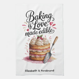 Paño De Cocina El pan personalizado es comestible hecho de amor