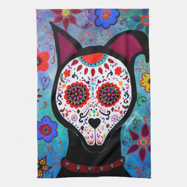 PAÑO DE COCINA EL PERRO DOG DIA DE LOS MUERTOS (Vertical)