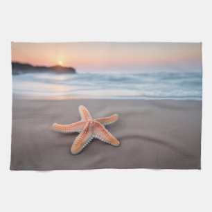 Paño De Cocina El pez estrella en la playa