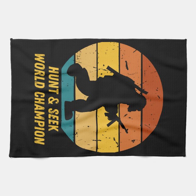 Paño De Cocina El pie grande no quiere esconderse y buscar más ah (Horizontal)