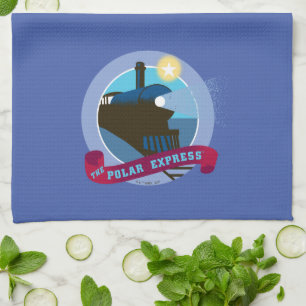Paño De Cocina El Polar Express   Tarjeta de tren de época
