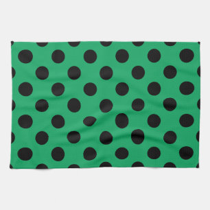 Paño De Cocina El polka negro se pone en verde fresco