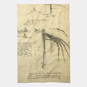 Paño De Cocina El proyecto de Leonardo da Vinci sobre la máquina