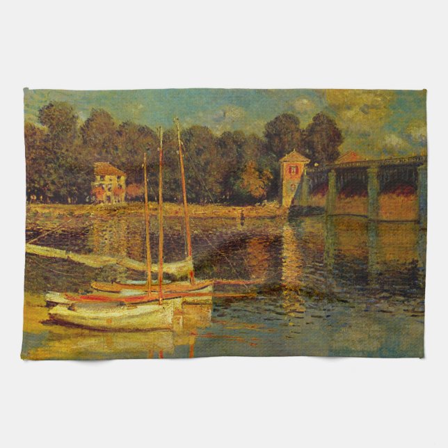 Paño De Cocina El puente de Argenteuil de Claude Monet (Horizontal)