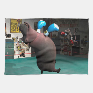 Paño De Cocina El ratón golpea a Hippo KO