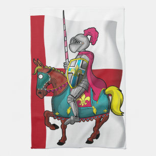 Paño De Cocina El rey Arturo caballero medievil y caballo