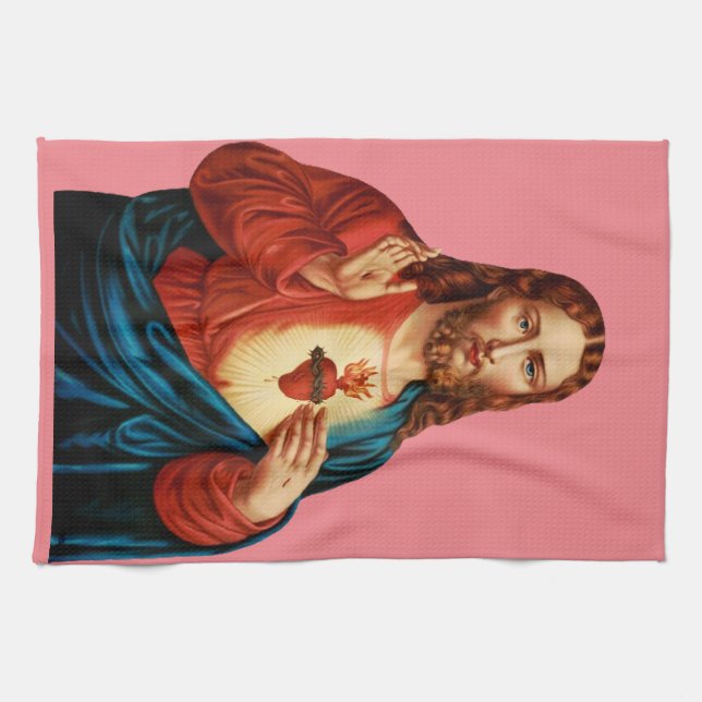 Paño De Cocina El Sagrado Corazón de Jesús (Horizontal)