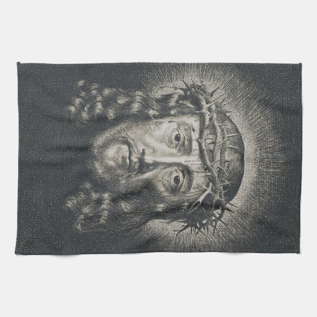 Paño De Cocina El Santo Rostro coronado de espinas (Horizontal)
