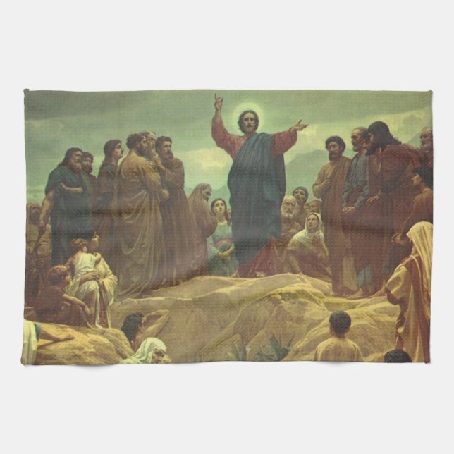Paño De Cocina El Sermón de Jesucristo en el Monte, la religión v (Horizontal)