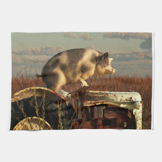 Paño De Cocina El sueño de un cerdo (Horizontal)