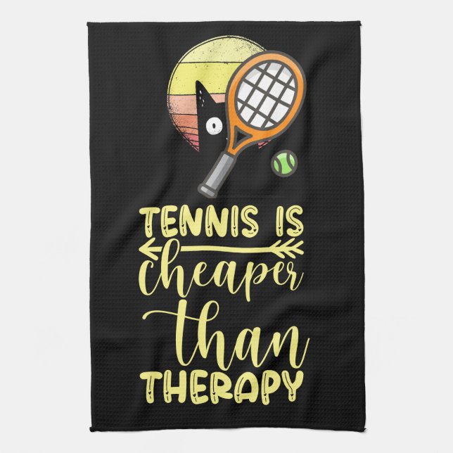 Paño De Cocina El tenis es más barato que la terapia (Vertical)