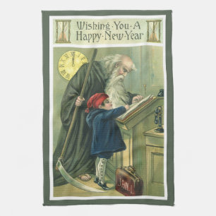 Paño De Cocina El tiempo del padre te desea un feliz año nuevo