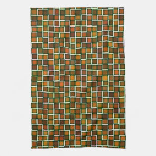 Paño De Cocina El tono abstracto de la tierra ajusta el modelo