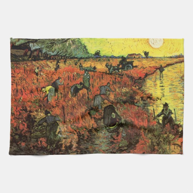 Paño De Cocina El viñedo rojo de Vincent van Gogh (Horizontal)