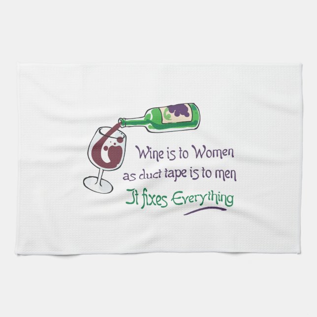 PAÑO DE COCINA EL VINO ESTÁ A LAS MUJERES (Horizontal)