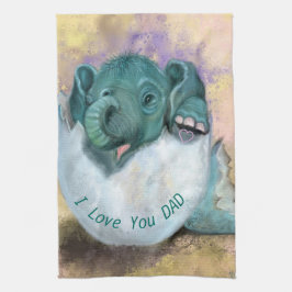 Paño De Cocina Elefante Bebé Hatching From Egg - Te Amo DAD