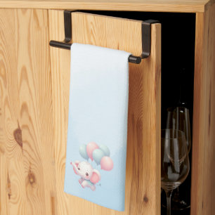 Paño De Cocina elefante de bebé con globos