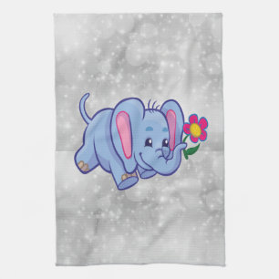 Paño De Cocina Elefante de dibujos animados lindo