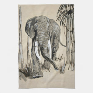 Paño De Cocina Elefante recorriendo el arte de la sabana madura