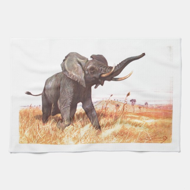 Paño De Cocina Elefantes africanos de los animales del destino de (Horizontal)