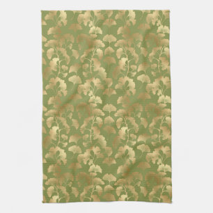 Paño De Cocina Elegancia de Ginkgo Esmeralda – Botánico de Lujo e