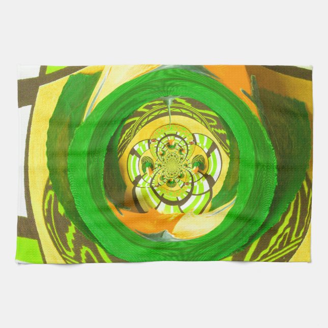 Paño De Cocina Elegancia dorada: bello arte rosa amarillo african (Horizontal)