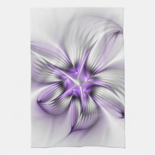 Paño De Cocina Elegancia floral moderna arte abstracto violeta fr