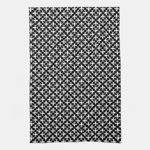 Paño De Cocina Elegancia parisiense blanco y negro de la flor de