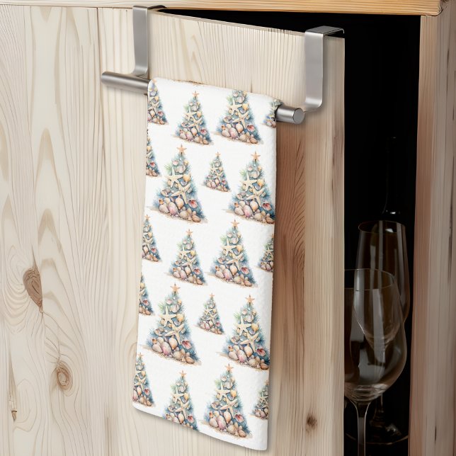 Paño De Cocina Elegant Beach Christmas (Elegant Beach Christmas kitchen towel )