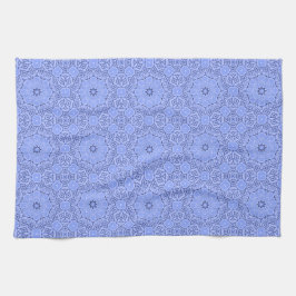 Paño De Cocina Elegant Blue Liquid Mandala Art Pattern