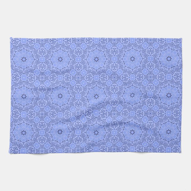 Paño De Cocina Elegant Blue Liquid Mandala Art Pattern (Horizontal)