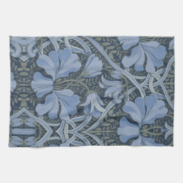 Paño De Cocina Elegant Blue Watercolor Floral Pattern Invitation