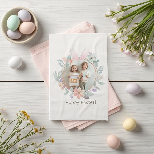 Paño De Cocina Elegant Pastel Easter Photo Kitchen Towel (Subido por el creador)