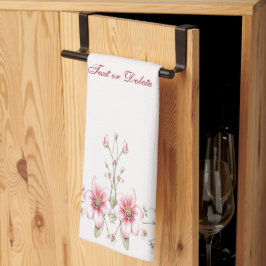 Paño De Cocina Elegant Pink White Floral Kitchen Towel