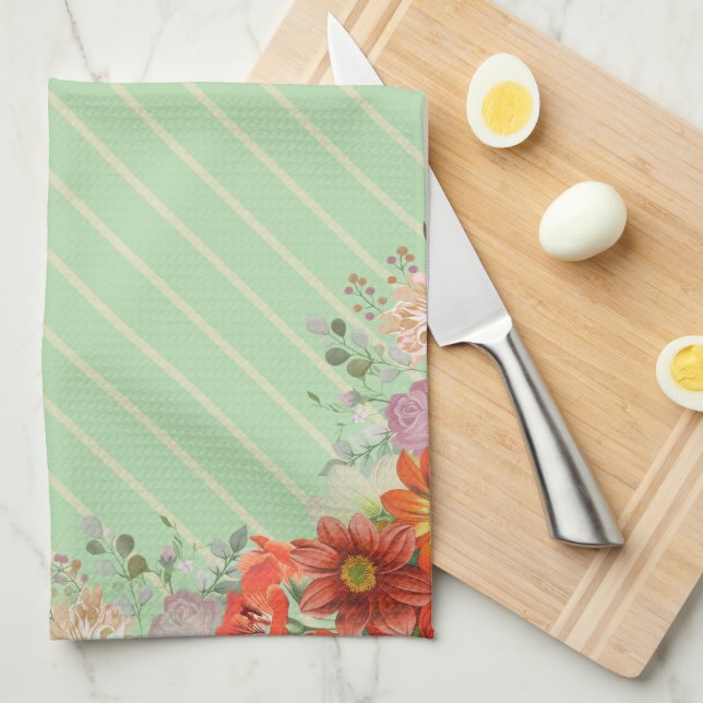 Paño De Cocina Elegant rustic floral kitchen (Doblado Cuarto)